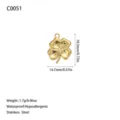 Gold four-leaf clover pendant charm made of waterproof stainless steel - Clover Style (C0051) / Gold