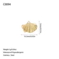 Spécification détaillée de la taille du pendentif feuille de ginkgo doré en acier - Style de Petite Feuille de Ginkgo (C0094) / Or