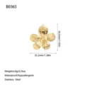 Gold textured flower pendant with dimensions and technical specifications info - Hammered Five-Petal Flower Style (B0365) / Gold