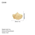 Détail du pendentif feuille de ginkgo avec dimensions précises, poids et caractéristiques. - Style de Grande Feuille de Ginkgo (C0109) / Or