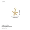 Dimensioni dettagliate e specifiche di peso per il ciondolo a stella marina in acciaio - Stile Stella Marina (C0059) / Oro
