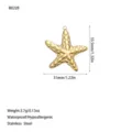 Dettaglio pendente a stella marina in acciaio dorato con dimensioni e specifiche - Stile Stella Marina (B0228) / Oro