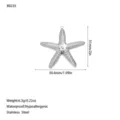 Scheda tecnica del ciondolo a stella marina in acciaio inox, misura 51mm, peso di 6,3g - Stile Stella Marina (B0235) / Colore acciaio