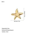 Misure dettagliate e caratteristiche di un ciondolo a stella marina in acciaio dorato - Stile Stella Marina (B0413) / Oro