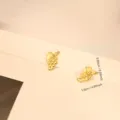 Close-up detail showing dimensions of golden grape charms for DIY jewelry making - Grapes (035)