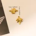 Goldener Palmen-Anhänger aus Titanstahl für DIY-Schmuckherstellung mit Maßen - Gegossene Kokospalme (010)