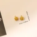 Golden rose flower pendant DIY jewelry accessory in polished stainless steel finish - Flower Bud (040)