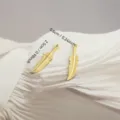 Ciondolo a forma di piuma placcato oro per gioielli fai-da-te con misure di 2,5 cm - Foglia 2.5*0.6 (084)