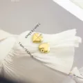 Ciondolo a cuore placcato oro 18 carati in acciaio inossidabile per gioielli DIY - Cuore Pesca (087)