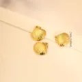 Goldener Muschel-Anhänger aus robustem Titanstahl für DIY-Halsketten und Armbänder - Große Jakobsmuschel (009)