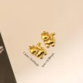 Golden cat-shaped stainless steel pendant for DIY jewelry making, 1.2cm x 1.0cm size - Cat (044)