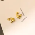 Goldener Delfin-Anhänger aus Titanstahl mit detaillierten Größenangaben von 1,5 cm und 1 cm - Exquisiter Delfin (017)