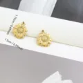 Petit pendentif tournesol en or mat 1,5 cm pour accessoires de bijoux DIY artisanat - 066 Tournesol
