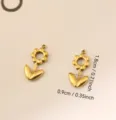 Gold flower-shaped pendant charm in stainless steel for DIY jewelry making accessory - Sunflower (050)