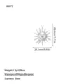Specifiche dettagliate di dimensioni e peso per pendente sole in acciaio inox - Stile Grande Volto di Sole (B0073) / Colore acciaio