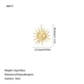 Specifiche di dimensioni per ciondolo a forma di sole in acciaio inox per gioielli. - Stile Grande Volto di Sole (B0073) / Oro