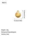 Gedetailleerde afmetingen voor goudkleurige bloemhanger van roestvrij staal, hypoallergeen. - Fijne Kleine Bloem Stijl (A0212) / Goud