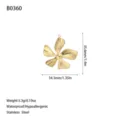 Technical specifications and precise dimensions for gold stainless steel flower pendant - Radiating Textured Flower (B0360) / Gold