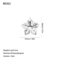 Detailed size diagram of a stainless steel flower pendant showing 36mm dimensions - Five-Petal Flower Style (B0362) / Steel