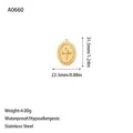 Detailed dimensions and features of the fleur-de-lis stainless steel pendant accessory - Fleur-de-lis Oval Pendant (A0660) / Silver
