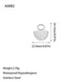 Detailed size measurements for the stainless steel shell pendant DIY jewelry accessory - Fan Shape Pendant (A0082) / Silver