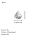 Detailed product specification of a silver stainless steel floral petal pendant - Hollow Out Petal Style (A0722) / Steel