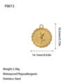 Gouden 18K vergulde roestvrijstalen roos bloem hanger voor DIY sieraden maken - Rozenreliëf Golvende Rand Stijl (F0013) / Goud