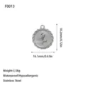 Zilveren roestvrijstalen rozenbloem hanger voor DIY sieraden maken, 18,2 mm - Rozenreliëf Golvende Rand Stijl (F0013) / Staalkleur