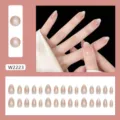 Soft nude pink cat eye blush press-on nails set, 30pcs almond false nails for daily wear - Boxed Style / 30 Packs / Ice Pink (W2223)