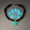 Lichtgevende zeester ketting en armband set met een prachtig cyaanblauw gloei-effect - Cyaan Lichtgevende Halsketting en Armband Set (23#)