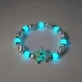 Lichtgevende zeester armband met blauwe glow kralen en imitatieparels accenten - Cyaan Lichtgevende Armband (13#)