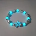 Lichtgevende blauwe zeester armband met parels voor een trendy strandvakantie - Cyaan Lichtgevende Armband (18#)