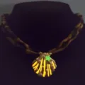 Elegante lichtgevende schelp hanger ketting verguld met parel en ster detail voor strand - 4 # Golden orange-red necklace