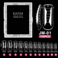 120PCS transparent false nail tips size chart with dimensions for all twelve sizes - JM01 / 120 Count