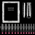 Transparent plastic nail forms JM-02, set of 120 pieces with detailed size chart - JM02 / 120 Count