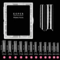 Clear plastic nail forms set, 120pcs with 12 sizes for professional nail extension. - JM05 / 120 Count