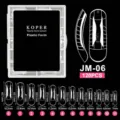 Professional transparent removable fake nail tips set JM-06 120pcs with size guide - JM06 / 120 Count