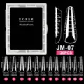 120pcs clear nail forms set with 12 sizes and detailed measurement chart. - JM07 / 120 Count
