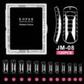 Set of 120 pieces transparent plastic nail forms model JM-08 with detailed size chart - JM08 / 120 Count