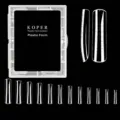 Transparent clear acrylic nail tips set 120pcs with detailed size chart dimensions - JM11 / 120 Count