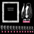 Professional 120pcs clear plastic nail form tips with detailed measurements in storage box - JM14 / 120 Count