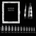 120pcs transparent artificial nail tips in JM-24 model with detailed dimensions - JM24 / 120 Count