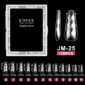 Detailed size chart for 120pcs JM-25 professional plastic nail forms in storage box - JM25 / 120 Count