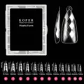 120pcs JM-27 clear diamond pattern nail tips set with detailed size measurement chart - JM27 / 120 Count