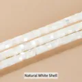 Perline distanziatrici cilindriche in madreperla bianca naturale 2x4mm per gioielli DIY - 4x2mm (Circa 180 Pezzi) / Bianco Naturale