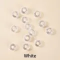 14mm clear faceted crystal abacus big hole beads for DIY jewelry making in white - Approx 14x8mm / Large Hole Approx. 6mm / White