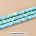 Perline disco premium in conchiglia blu lago 2x4mm con lucentezza di madreperla naturale - 4x2mm (Circa 180 Pezzi) / Optimized Lake Blue