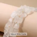 Natürliche weiße Kristallperlen 8-13mm unregelmäßige Rohsteine für DIY Schmuck - Ca. 39 Perlen Pro Strang / Natürlicher weißer Kristall