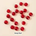 Faceted 14mm bright red crystal abacus spacer beads with large hole for DIY bracelet making - Approx 14x8mm / Large Hole Approx. 6mm / Red