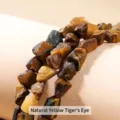 Natürliche gelbe Tigerauge-Stein-Rohperlen, unregelmäßig, 8-13 mm für DIY-Schmuck - Ca. 39 Perlen Pro Strang / Natürliches Gelbes Tigerauge